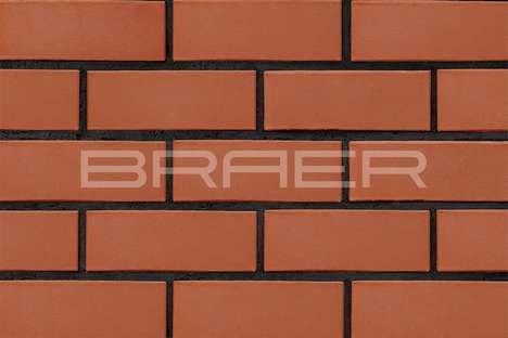 Кирпич керамический лицевой "BRAER" Красный, гладкий, 1.4 НФ