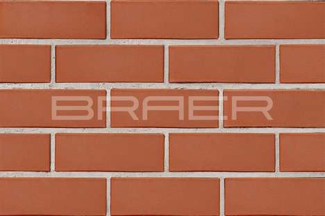 Кирпич керамический лицевой "BRAER" Красный, гладкий, 1.4 НФ